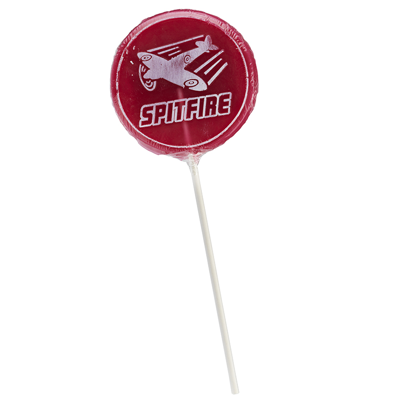 Spitifre red lollipop with natural colouring
